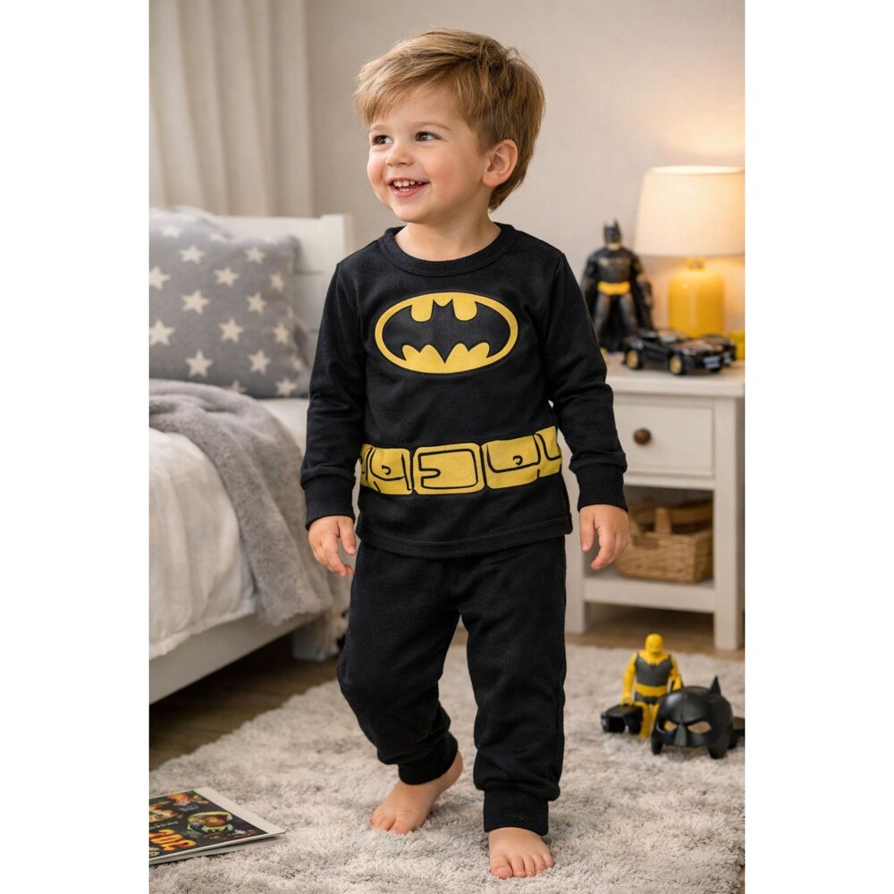Batman Toddler Boy's Two-Piece Cosplay Sleepwear Set Halloween Size: 5T